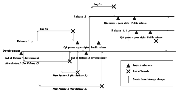 Branches during the project lifecycle